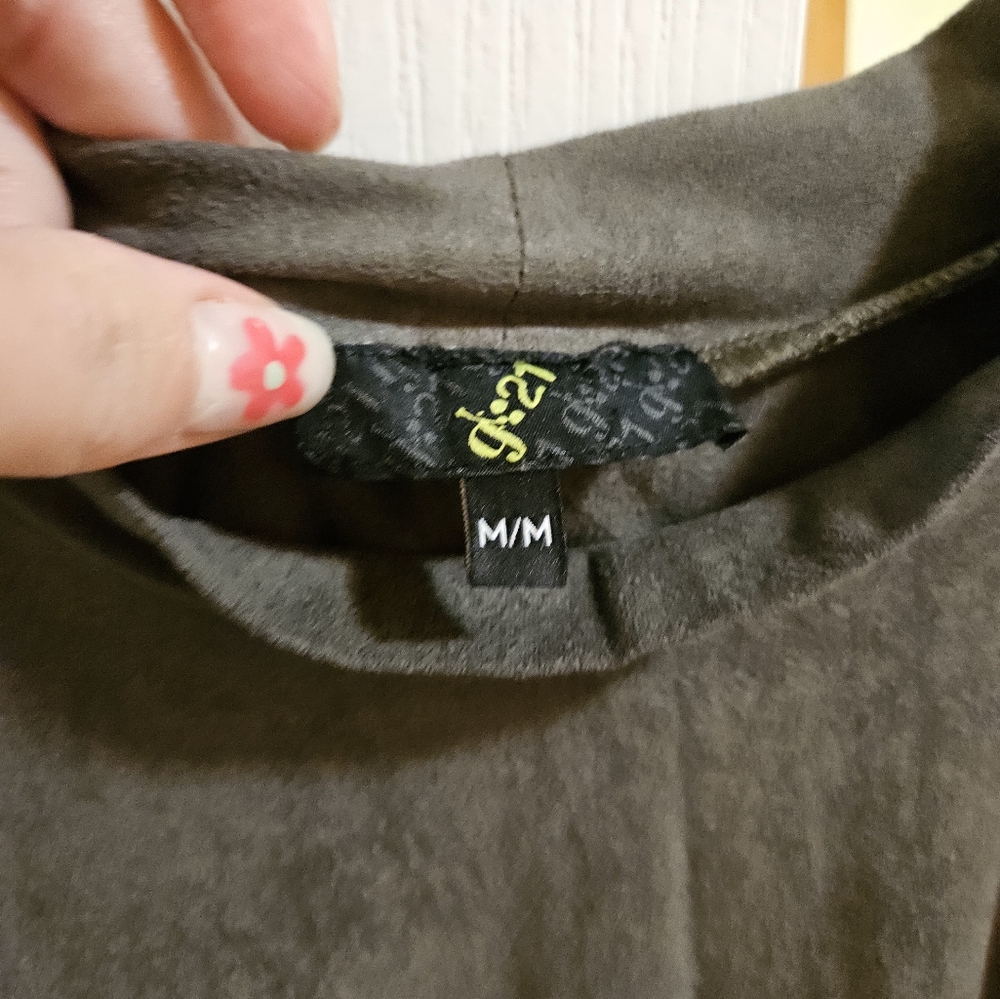 Mock Neck Faux Suade Tunic in Medium - Picture 2 of 4